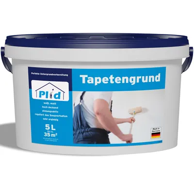 Produktbild von Plid Tapetengrund Weiß 5 Liter, matt, Grundierung vor dem Tapezieren