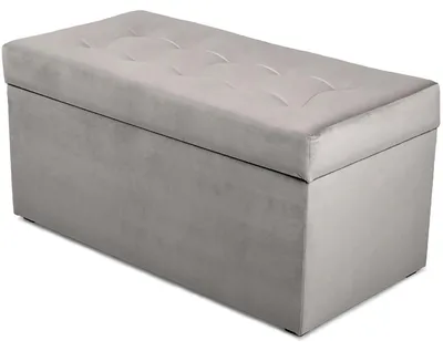 Obrázok produktu pre MG Design, taburet s úložným priestorom, strieborná farba, 45x90 cm - úložný priestor 100 litrov, nosnosť do 300 kg, jemný a lesklý povrch, ľahko sa udržiava, vhodný do obývačky a predsiene