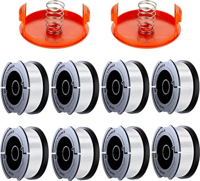 Obrázok produktu pre Cievka strunovej kosačky kompatibilná so strunovou kosačkou Black Decker A6481 A6485 cievka strunovej kosačky 1 65 mm dĺžka 9 m 8 kusov náhradných cievok pre modely