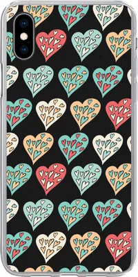 Produktbild von MuchoWow® Handyhülle Schutzhülle Hülle für Telefoonhoesje iPhone Xs Mädchen - Herz - Herzen - Muster - Mädchen - Kinder - Mädchen Silikon Softcase Handy Hülle - Handytasche