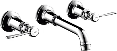 Produktbild von hansgrohe AXOR MONTREUX 3-Loch Waschtischarmatur Unterputz, Wandmontage, Hebelgriffe, 16534800