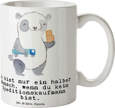 Produktbild von Mr. & Mrs. Panda Kaffeetasse Speditionskaufmann Herz - Weiß - Geschenk, Teetasse, Kaffeebecher, Tasse, Henkelbecher, Henkelpott