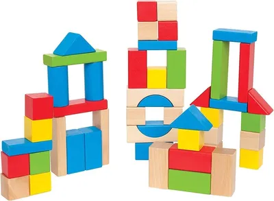 Image de Blocs de construction en bois colorés Hape Early Explorer, E0409