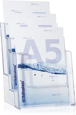 Produktbild von Famanu Broschürenständer transparent - hintereinander