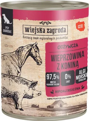 Produktbild von WIEJSKA ZAGRODA Pork with horse - Nassfutter für Hunde - 800g