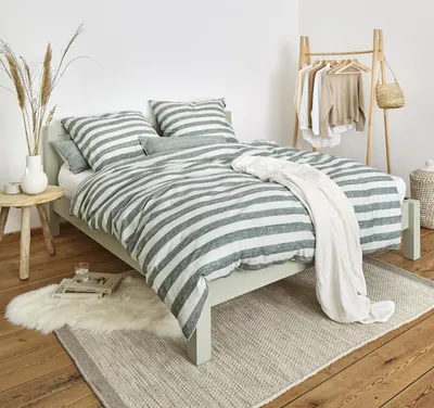 Produktbild von Irisette Mako-Satin Bettwäsche Wave 8559 135x200 cm + 80x80 cm salbei