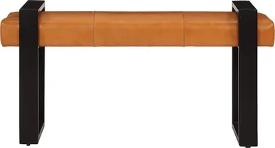 Obrázek produktu pro vidaXL Lavice černo-hnědá 110 cm z pravé kozí kůže