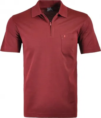 Produktbild von Größe L Ragman Herren Poloshirt Softknit mit Reißverschluss kurzarm rot 540392