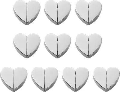 Produktbild von 10 herzförmige Gardinenclips aus Aluminiumlegierung – lichtundurchlässig, blickdicht, nagelfrei für die Inneneinrichtung