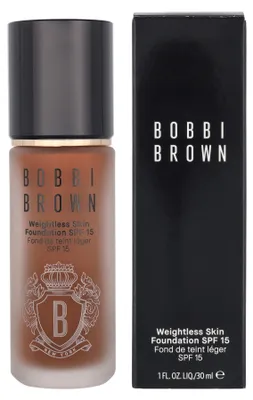 Produktbild von Bobbi Brown Weightless Skin Foundation SPF 15, Pumpenflasche, Creme, Jeder Hauttyp, Feuchtigkeitsspendend, Dunkle Haut, Neutral