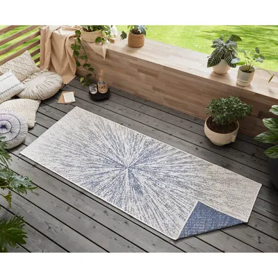 Zdjęcie produktu dla Dywan niebieski dwustronny, płaskotkany 160x230cm