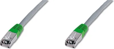 Zdjęcie produktu dla Digitus Kabel krosowany CAT 5e F/UTP, 0,5 m, Cat5e, F/UTP (FTP), RJ-45, RJ-45, Szary
