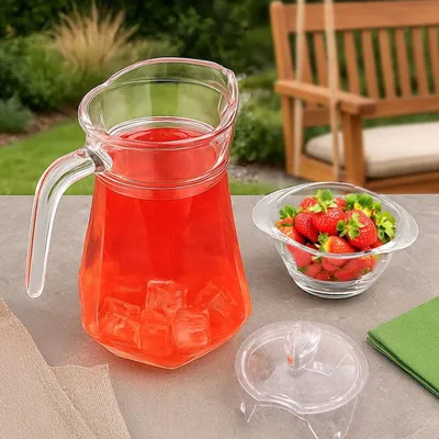 Produktbild von Glaskrug mit Deckel, 1,2 l, hitzebeständig