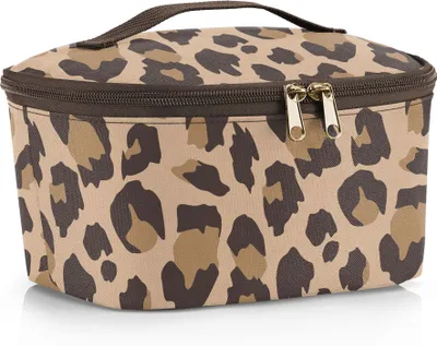 Produktbild von reisenthel coolerbag S pocket Kühltasche leo macchiato, Polyester (recycelt), 22,5x12x18,5 cm, 2,5 L, 0,33 kg, Thermofutter, Zwei-Wege-Reißverschluss, Tragegriff, wasserabweisend, pflegeleicht