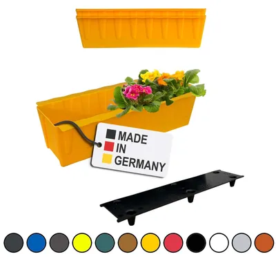 Produktbild von BURI 2 Euro-Paletten Blumenkästen-Einsätze inkl. Bewässerungsmatte | 37,3cm Gelb | Pflanzkasten für Europalette Palette | Balkonkasten | Blumentopf | aus stabilen Kunststoff |  Germany