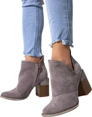 Produktbild von Damen Schlicht Stiefeletten Damenschuhe Klassische Stiefel Ariko Grau Gr.40