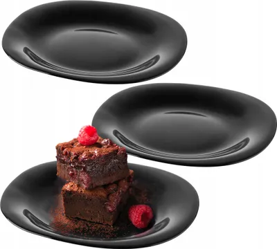 Produktbild von KADAX Teller "Vetriolo", schwarze Dessertteller, Kuchenteller 22cm, 3 Stück