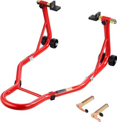 Produktbild von VEVOR Motorrad Hinterradständer (Tragkraft 385kg), Schwerlast Motorradständer, Verstellbarer Motorrad Hubständer für Suzuki, Yamaha, Honda, Kawasaki, Rot