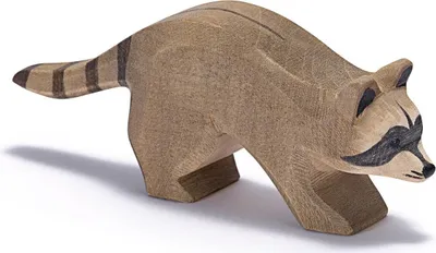 Produktbild von Ostheimer Holzfigur, handgefertigter laufender Waschbär, H 4,2 cm, für Kinder ab 3 Jahren