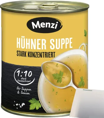 Produktbild von Menzi Hühner Suppe Konzentriert 1:10 (800g Dose) + usy Block