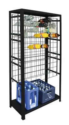 Produktbild von SCHULTE Regalwelt Weinregal für bis zu 96 Flaschen, 180x80x35 cm (HxBxT), schwarz, Getränkeregal, Weinflaschenregal, Flaschenregal
