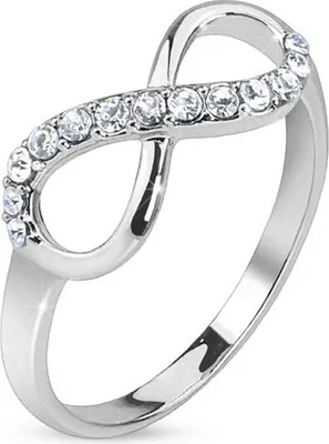 Produktbild von Ring Damen Zirkonia Kristall Strass Infinity Unendlichkeit Silber Gold 52 - Ø 16,51 mm