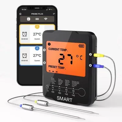 Immagine prodotto di Termometri digitali da cucina e per barbecue con Bluetooth e controllo tramite app, portata di 100 m
