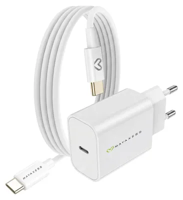 Image de Mayaxess, chargeur 20 W pour Xiaomi 15 + câble USB-C de 1 m, blanc