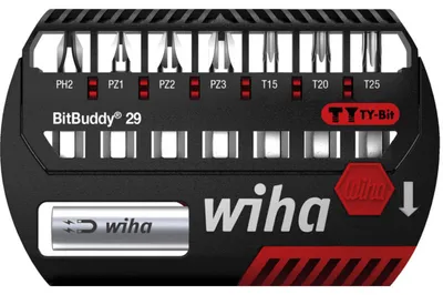 Obrázek produktu pro Wiha 42137, 8 kusů, Phillips, Křížový, Torx, PH 2, PZ 1, PZ 2, PZ 3, T15, T20, T25, 1/4" C6.3
