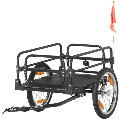 Produktbild von Faltbarer Fahrradanh?nger aus Stahl mit 16-Zoll-R?dern, maximaler Zuladung 40 kg und universeller Anh?ngerkupplung