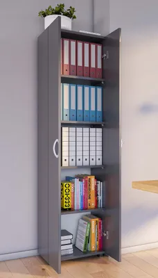 Produktbild von VCM Büroschrank mit 5 Fächern | moderner Aktenschrank mit Drehtüren | Maße ca. H. 178 x B. 49 x T. 34 cm – Ulas 5-Fach