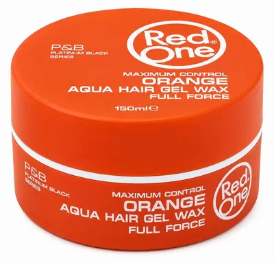 Obrázok produktu pre Red One Orange Aqua – gél na vlasy, vosk, 150 ml. Vyskúste tento gél/vosk na vlasy, ktorý zaručuje silnú fixáciu, efekt mokrých vlasov a lesk. Vhodný na krátke vlasy, štýl kaderníckeho salónu, pánsky styling. Ideálny pre potreby kaderníctva a pánskeho styling. Dostupné v Temu a TikTok Shop