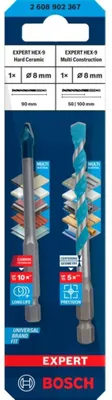 Produktbild von EXPERT HEX-9 Hard Ceramic+EXPERT HEX-9 Multi Construction Bohrer-Set, 8mm, 2tlg.