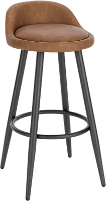 Produktbild von Ergonomische Barhocker - Set von 1 - Braun - Mit kleinem Rückenlehnen - Für Küche & Bar - Sitzhöhe 69cm