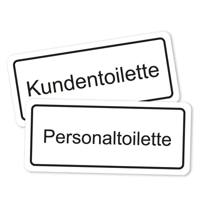 Produktbild von Hinweis-Aufkleber Set Personaltoilette und Kundentoilette I je 25 x 11 cm I Toiletten-Sticker Tür Klebe-Schild WC Sticker neutral I für Restaurant Laden Geschäft I selbstklebend I hin_627