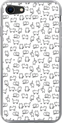 Produktbild von MuchoWow® Handyhülle Schutzhülle Hülle für Telefoonhoesje iPhone 8 Mädchen - Katze - Muster - Mädchen - Kinder - Kinder Silikon Softcase Handy Hülle - Schutzhaube