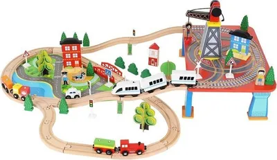 Produktbild von Holzeisenbahngleis - batteriebetriebener Zug