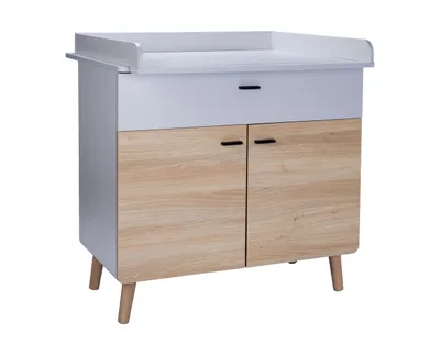 Produktbild von Wickelkommode Lovis Lichtgrau / Nagano Oak, Soft-Close
