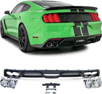Zdjęcie produktu dla Tylny dyfuzor Shelby GT350 + podwójne rury wydechowe do Forda Mustanga 6