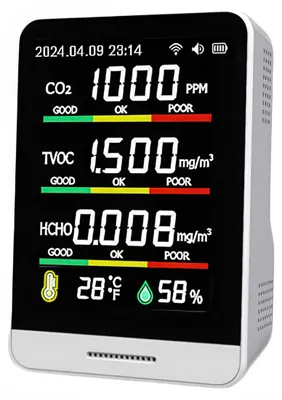 Produktbild von 4 in 1 Luftqualitätsmesser mit CO2 PM2.5 Temperatur Anzeige