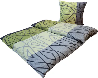 Produktbild von Bettwäsche Seersucker Doppelpack 2x ca. 135x200 cm + 2x ca. 80x80 cm 4 teilig samtweiche Microfaser mit Reißverschluss Design: TALAR