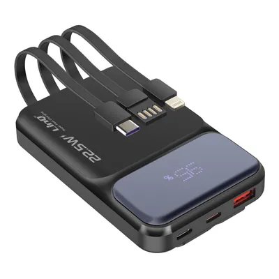 Immagine prodotto di LinQ, powerbank compatto da 10.000 mAh con cavi Lightning e USB-C, nero