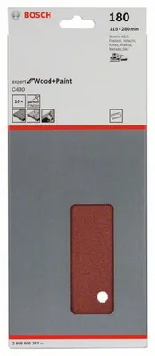 Productafbeelding van Set van 10 schuurbladen, 115 x 280 mm, korrelgrootte 180
