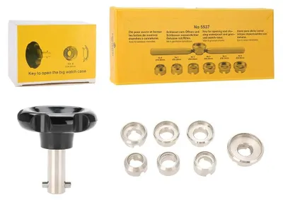 Image de Omgoods - Ouvre-boîtier d'horlogerie - Kit de réparation d'horloges professionnel - Pratique et compact - 7 formes - Parfait pour la réparation d'horloges - Adapté pour les montres...