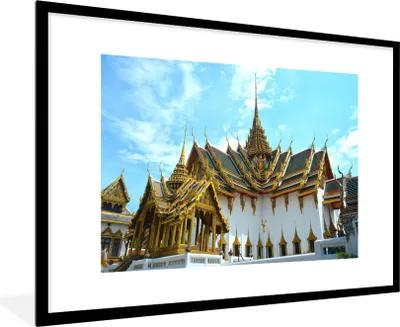 Produktbild von MuchoWow® Gerahmtes Poster Thailand - Palast - Sonne 90x60 cm - Poster mit Schwarzem Bilderrahmen Wandposter Rahmen Foto Bilder - Wanddekoration - Fotos