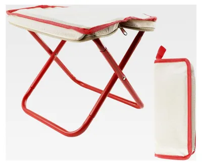Produktbild von Campinghocker 28,5 cm, tragbarer Klapphocker mit Aufbewahrungsbeutel, Fußhocker für den Außenbereich, Mini-Klapphocker, leichter Falthocker für Wandern, Garten, Angeln, Grillen, Strand (Rot)