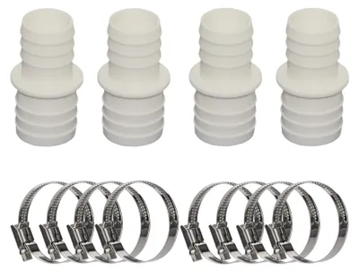 Produktbild von HAF 4x Schlauchverbinder mit 32mm x 38mm | Schlauchtülle x Schlauchtülle | Verbinder inkl. 8 Edelstahlschellen | PN2,5 für Poolfittings & Poolschlauch