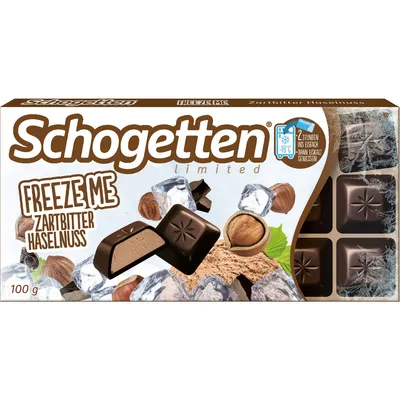 Produktbild von Schogetten Freeze Me Zartbitterschokolade mit Haselnusscreme 100g