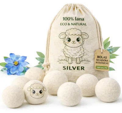 Produktbild von SILVERSTORE® 12er-Pack Wollkugeln für Wäschetrockner – natürlicher Weichspüler –