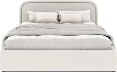 Produktbild von FEDVE Polsterbett JUKO aus Bouclé-Stoff 200x200 cm, Weiß